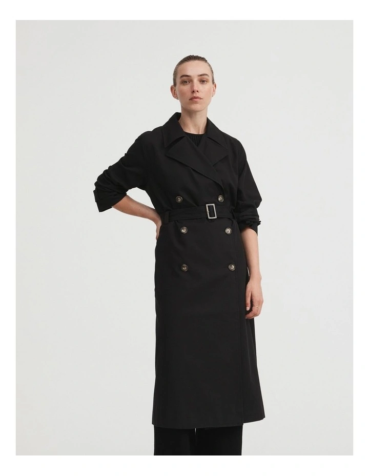 Classic Trench Coat In Black 4 Classic Trench Coat In Black - Image 4