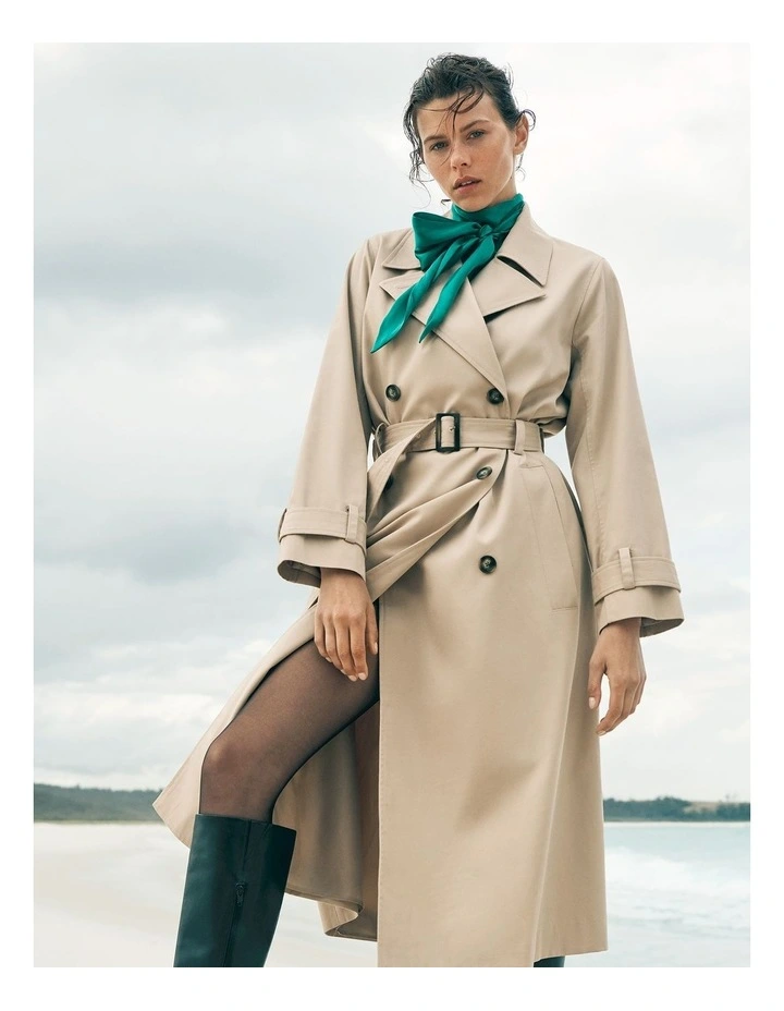 Classic Trench Coat In Pebble 6 Classic Trench Coat In Pebble - Image 6
