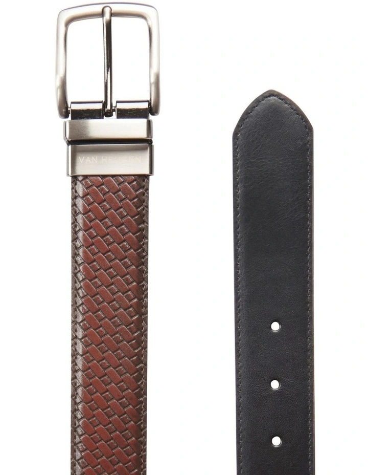 Van Heusen Basket Weave Belt In Brown/Black 1 Van Heusen Basket Weave Belt In Brown/Black