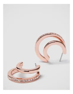 Facade Hoop Earrings In Rose Gold -Myer Clothing Shop 982406710 3 720x928