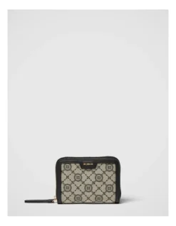 Mim-gram Medium Wallet In Black Light Gold