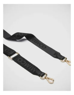 Webbing Bag Strap In Black Light Gold