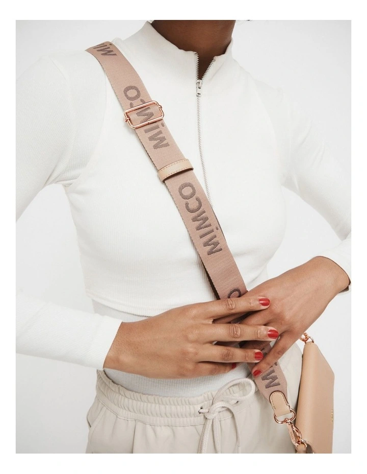 Webbing Bag Strap In Almond 2 Webbing Bag Strap In Almond - Image 2