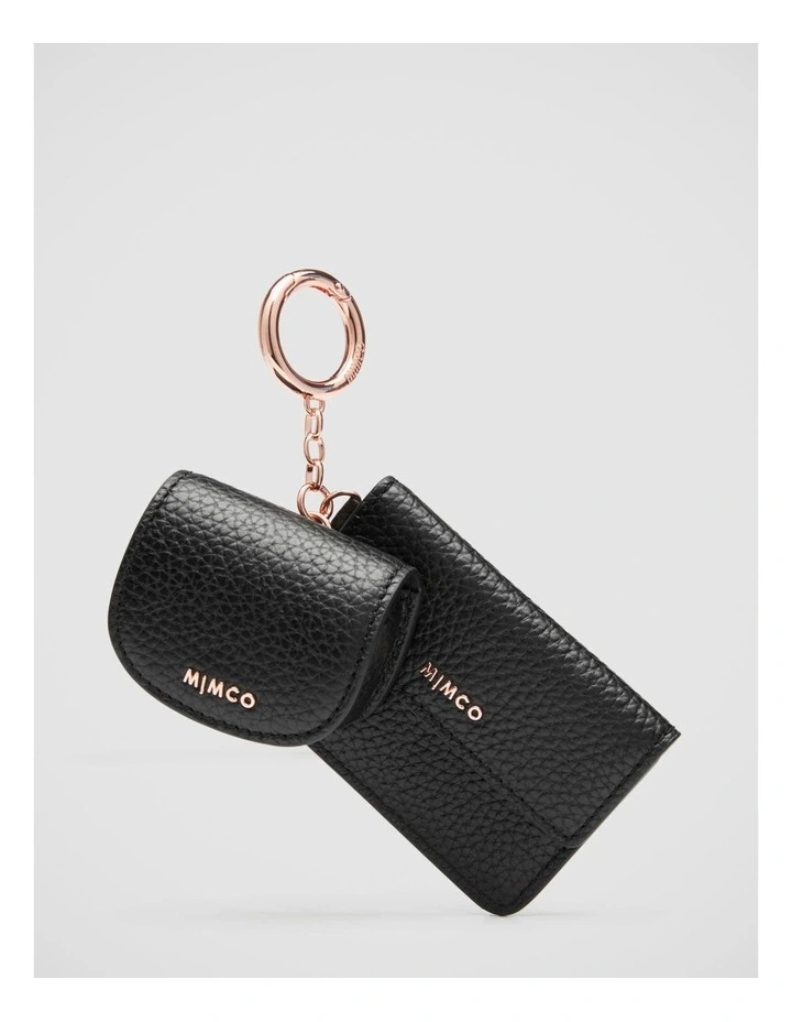 Classico Multi Charm Keyring In Black Rose Gold 1 Classico Multi Charm Keyring In Black Rose Gold