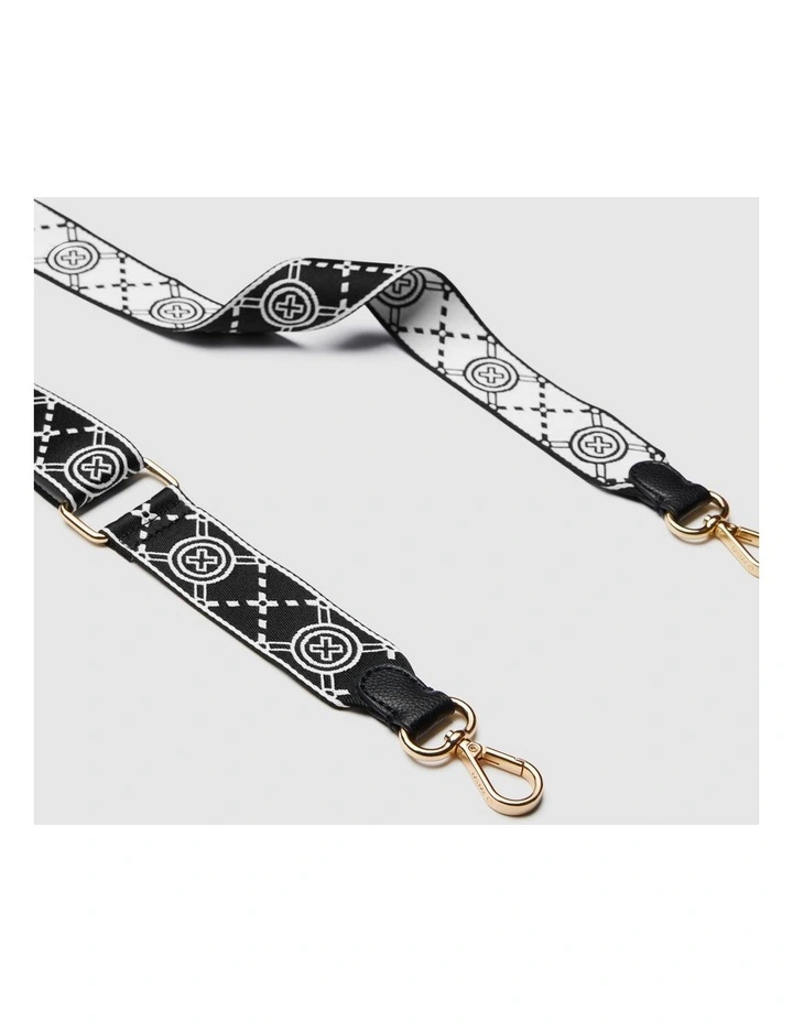 Mim-gram Webbing Bag Strap In Black Light Gold 1 Mim-gram Webbing Bag Strap In Black Light Gold