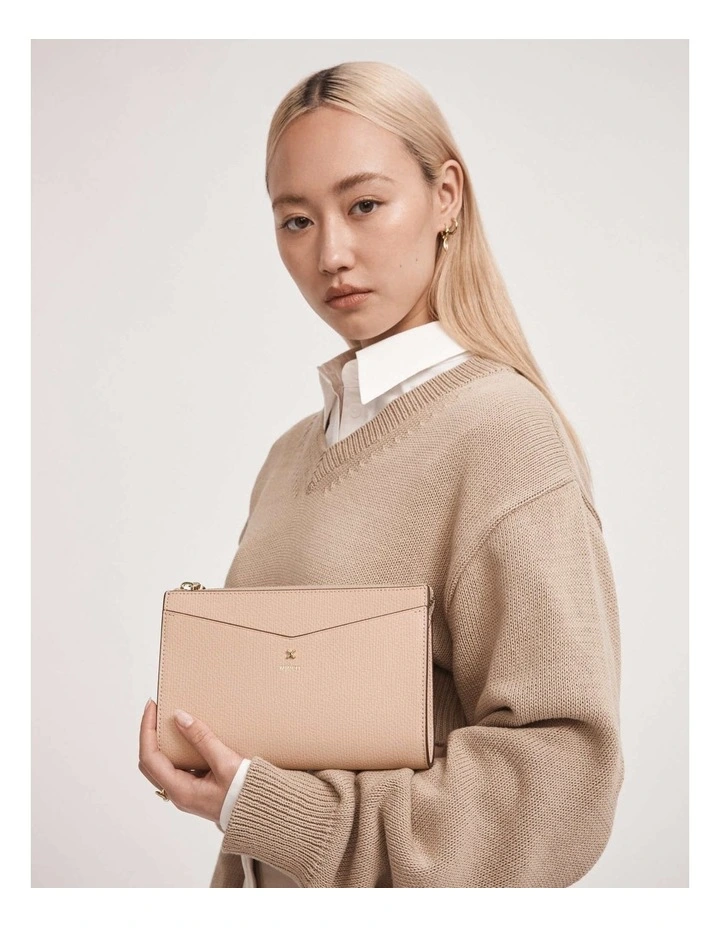 D-vine Medium Pouch In Almond 2 D-vine Medium Pouch In Almond - Image 2