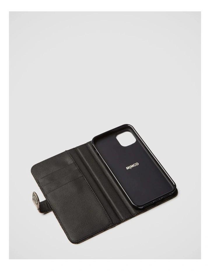 Mim-gram Flip Case For Iphone 13-13 Pro In Black Light Gold 3 Mim-gram Flip Case For Iphone 13-13 Pro In Black Light Gold - Image 3