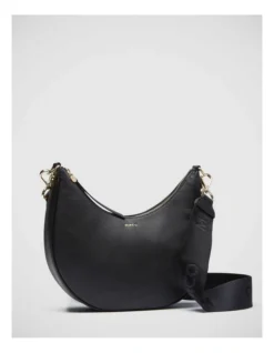 Classico Crescent Crossbody Bag In Black Light Gold