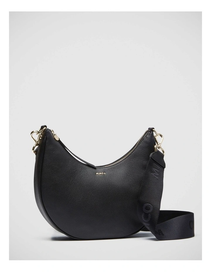 Classico Crescent Crossbody Bag In Black Light Gold 1 Classico Crescent Crossbody Bag In Black Light Gold