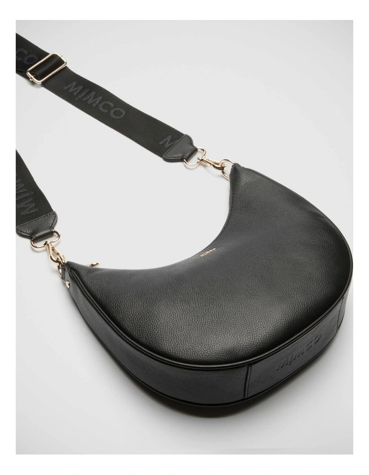 Classico Crescent Crossbody Bag In Black Light Gold 3 Classico Crescent Crossbody Bag In Black Light Gold - Image 3