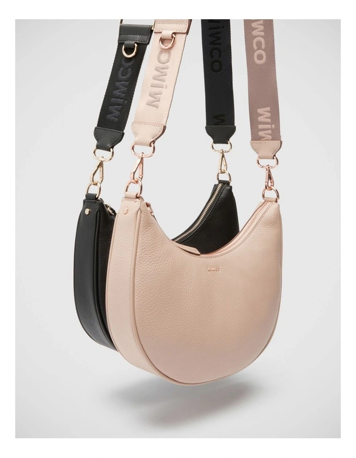 Classico Crescent Crossbody Bag In Black Light Gold 6 Classico Crescent Crossbody Bag In Black Light Gold - Image 6