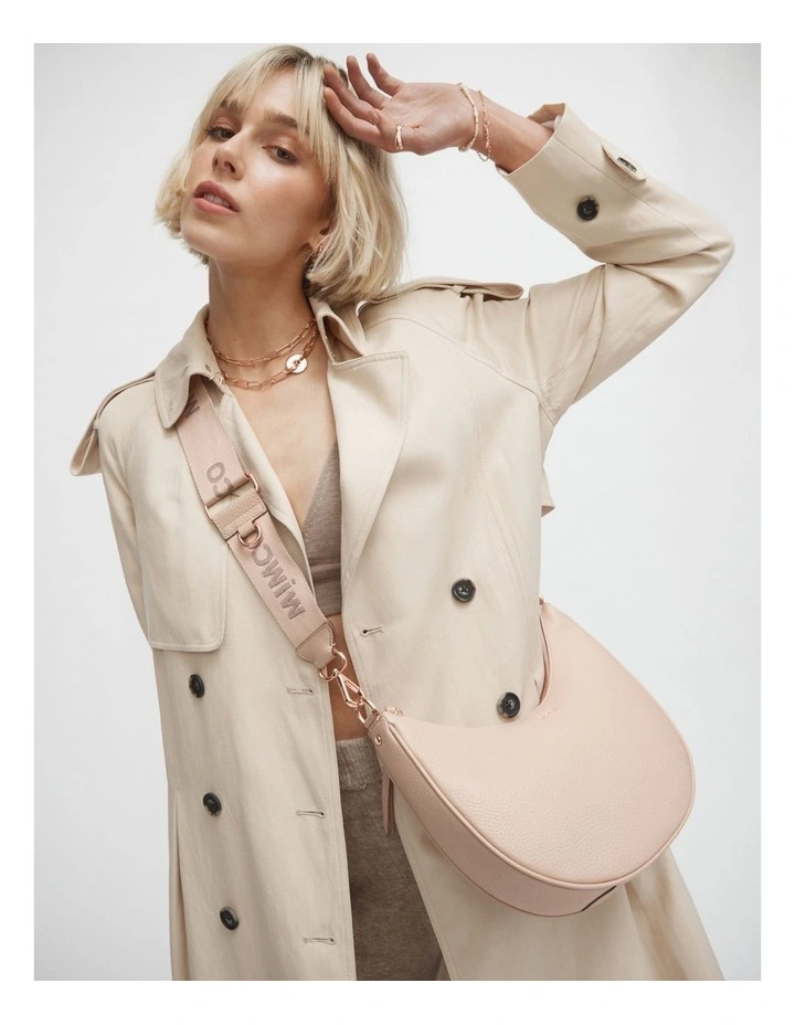 Classico Crescent Crossbody Bag In Almond 2 Classico Crescent Crossbody Bag In Almond - Image 2