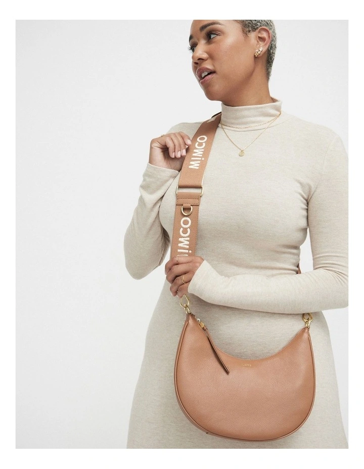 Classico Crescent Crossbody Bag In Caramel 2 Classico Crescent Crossbody Bag In Caramel - Image 2