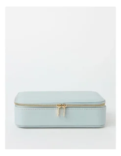 Large Zip Around Travel Jewellery Box In Mint