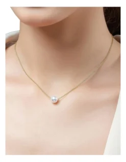 Fine Chain Pearl Necklace In Gold -Myer Clothing Shop 982662490 3 720x928