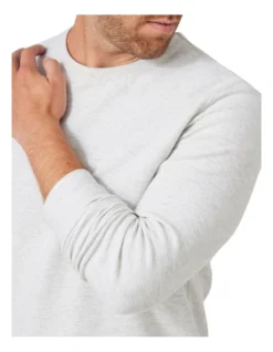 Waffle Knit Long Sleeve Tee In Light Grey Marle -Myer Clothing Shop 982702900 4 720x928