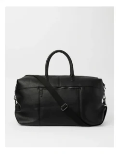 Pebbled PU Weekender In Black