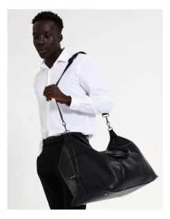 Pebbled PU Weekender In Black -Myer Clothing Shop 982953190 4 720x928
