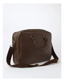 Pebbled PU Tech Briefcase In Brown -Myer Clothing Shop 982953280 3 720x928