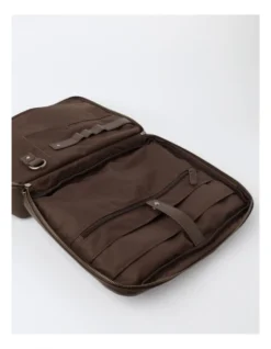 Pebbled PU Tech Briefcase In Brown -Myer Clothing Shop 982953280 7 720x928