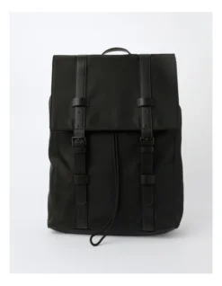 Lux PU/Nylon Backpack In Black