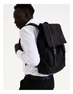 Lux PU/Nylon Backpack In Black -Myer Clothing Shop 982953640 4 720x928