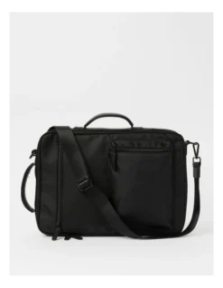 Lux PU/Nylon 3-Way Tech Briefcase In Black