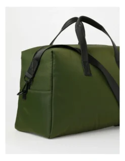 Lux Nylon/PU Weekender In Olive