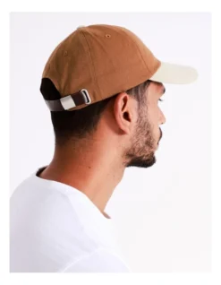 Embroidered Cap With Micro Suede Brim In Brown -Myer Clothing Shop 982978300 4 1 720x928
