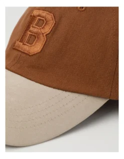 Embroidered Cap With Micro Suede Brim In Brown -Myer Clothing Shop 982978300 6 720x928