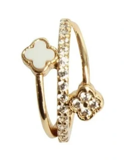 Clover Spray Hoop Earring In White -Myer Clothing Shop 982986310 3 720x928