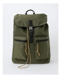 Drawstring Backpack In Khaki
