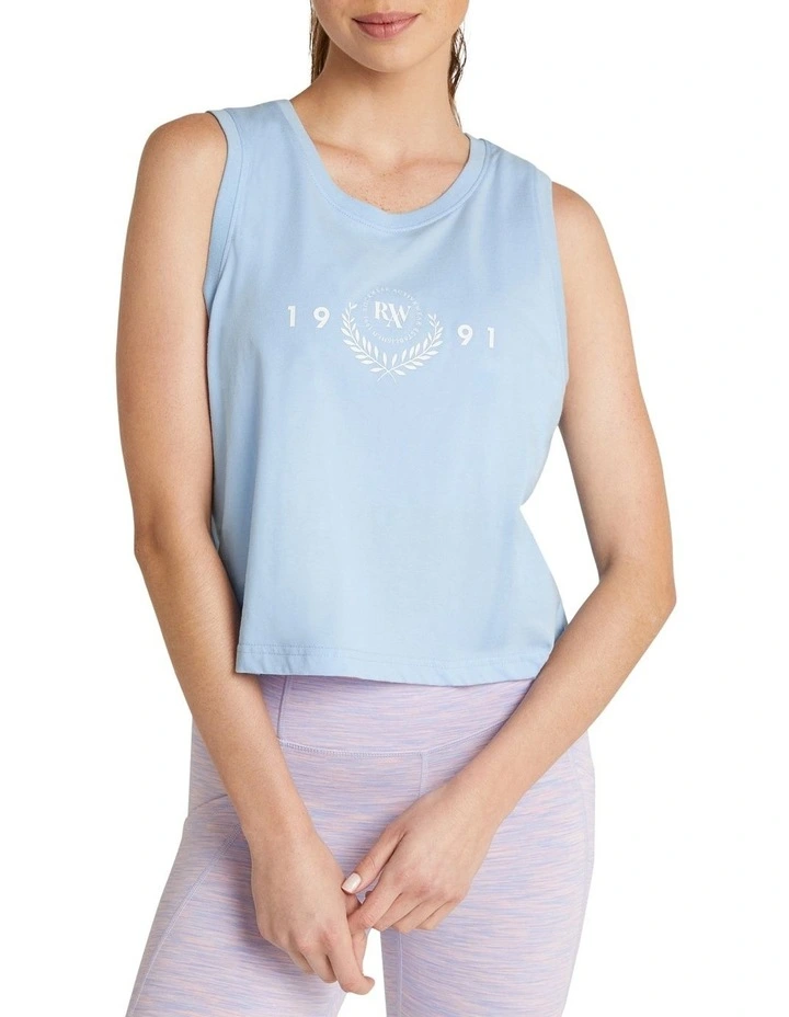 Sorority Varsity Logo Tank In Blue 1 Sorority Varsity Logo Tank In Blue