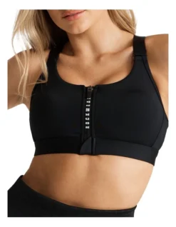 Velocity Zip Medium Impact Sports Bra In Black -Myer Clothing Shop 983541700 4 720x928