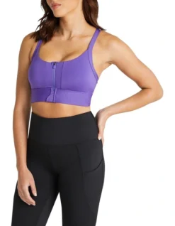 Colorado Zip Adjustable Medium Impact Sports Bra In Purple -Myer Clothing Shop 983543320 5 720x928