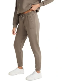 Destination Embroided Track Pants In Brown