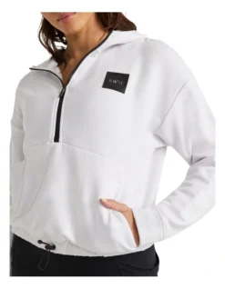 Destination 1/2 Zip Hoodie In White -Myer Clothing Shop 983547280 4 720x928