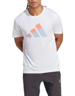 ADIDAS Run Icons 3 Bar Logo T-Shirt In White