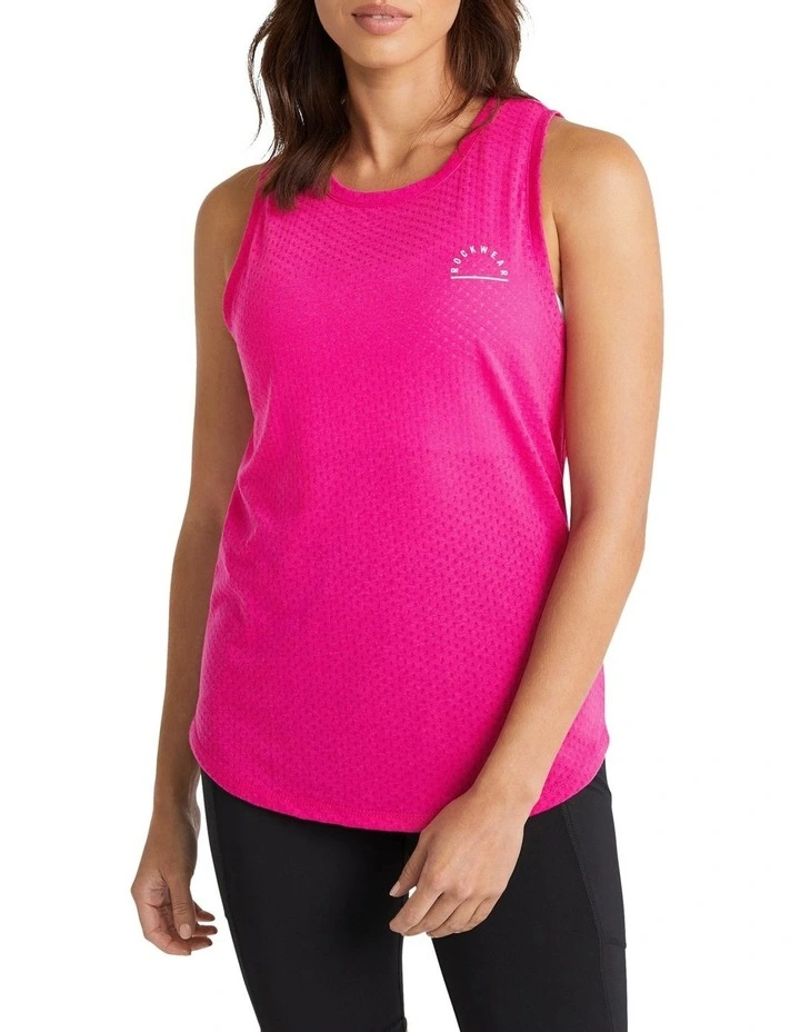 Casual Mesh Logo Tank In Hyper Pink 1 Casual Mesh Logo Tank In Hyper Pink