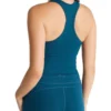 Textured Inbuilt Bra Tank In Peacock