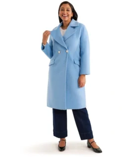 Two Faced Long Coat In Blue