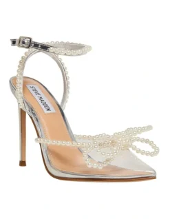Steve Madden Viable-P Pearl Heels In Silver -Myer Clothing Shop 983896300 3 720x928