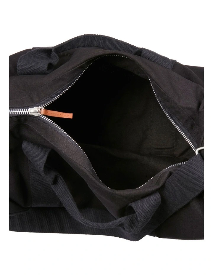 Recycled Cotton Duffle Bag In Black 3 Recycled Cotton Duffle Bag In Black - Image 3