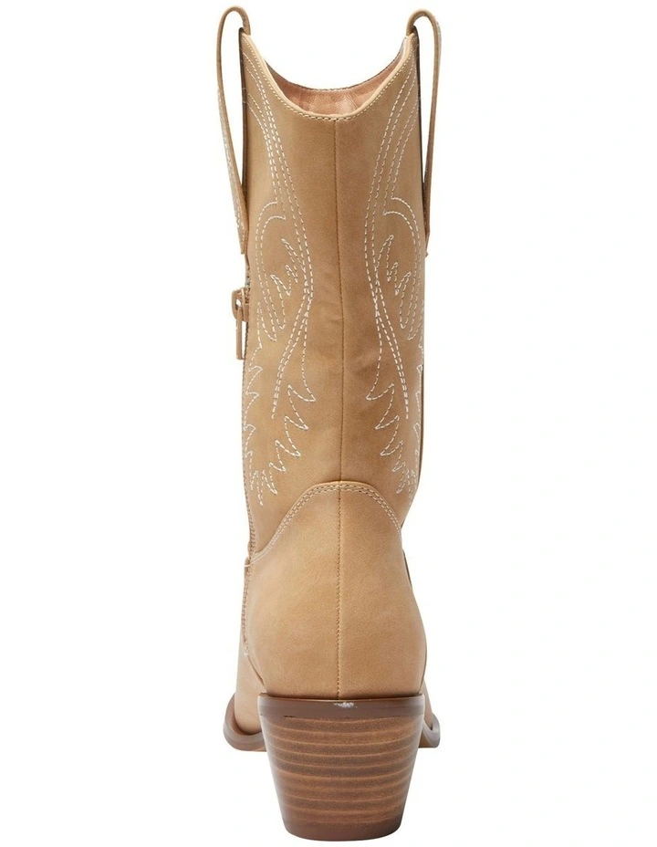 Saloon Western Boots In Camel Micro 5 Saloon Western Boots In Camel Micro - Image 5