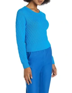 Cross My Heart Knit In Blue