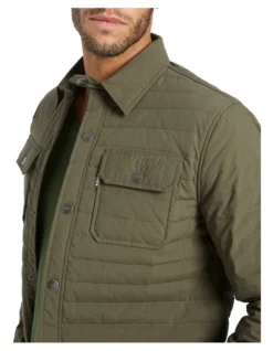 Kenji Padded Shacket In Green -Myer Clothing Shop 984040840 3 720x928