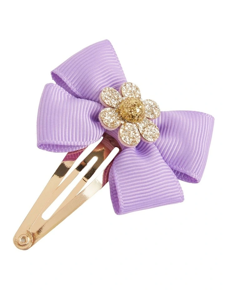 Daisy Bow Snap 2-Set In Purple 1 Daisy Bow Snap 2-Set In Purple