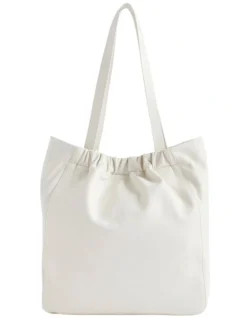Rouched Leather Tote