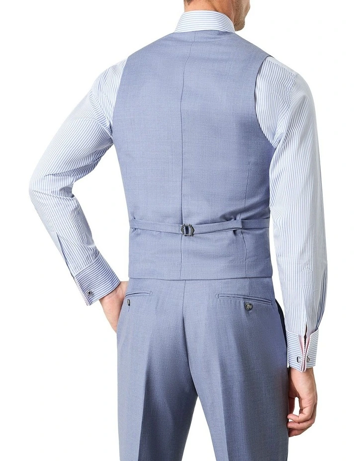 Cappellari Double Breasted Waistcoat In Blue 2 Cappellari Double Breasted Waistcoat In Blue - Image 2