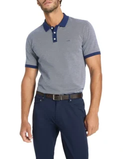 Haru Mercerised Polo In Navy